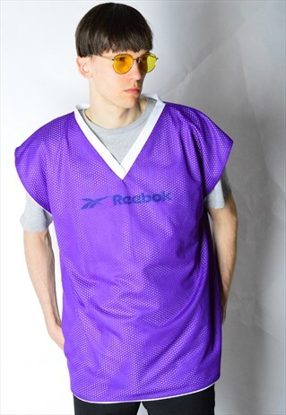 VINTAGE 90S PURPLE WHITE REVERSIBLE REEBOK BASKETBALL VEST