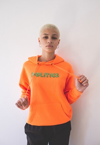 SLIMEY POLITICS HOODIE- KIWI ORANGE