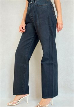 Vintage Black Diesel High Waist Jeans, Size 33, Retro Denim