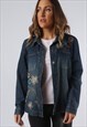 VINTAGE DENIM SHIRT STYLE JACKET EMBROIDERED UK 12 (COAZ)