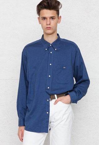 VINTAGE BLUE LACOSTE LONG SLEEVE SHIRT