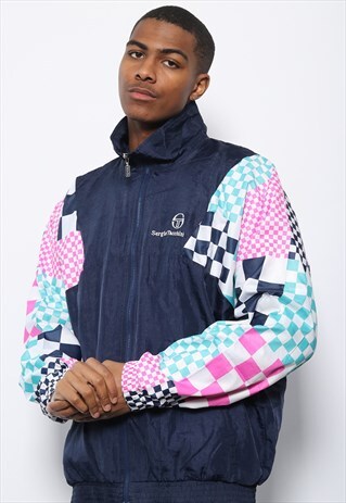 VINTAGE SERGIO TACCHINI LOGO TRACK TOP JACKET BLUE