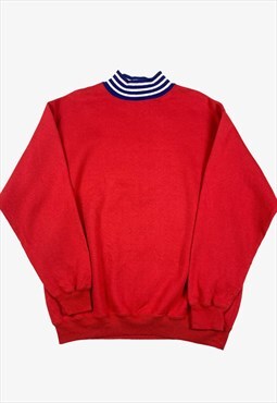 Vintage GAP Y2K High Neck Sweatshirt Red Large