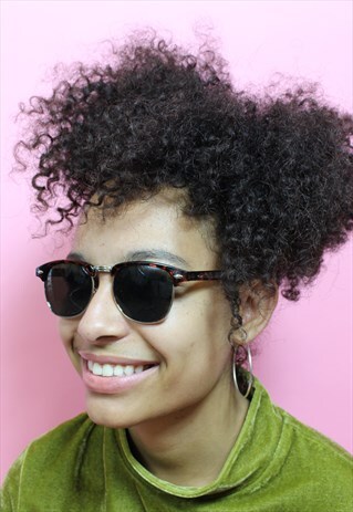 BLACK LENS TORTOISE FRAME SUNGLASSES