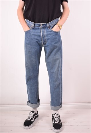 LEVI'S 501 MENS VINTAGE JEANS W32 L31 BLUE 90S