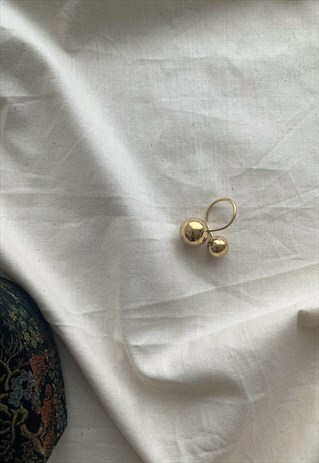 ADJUSTABLE GOLD CHUNKY SPHERES RING