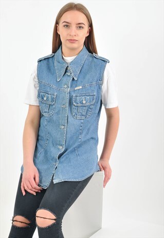 VINTAGE SLEEVLESS DENIM SHIRT