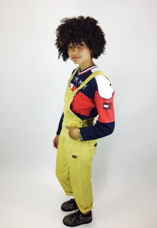 VINTAGE YELLOW DENIM DUNGAREES