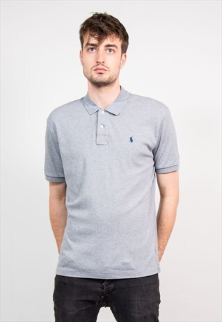 VINTAGE 90'S GREY RALPH LAUREN POLO T-SHIRT
