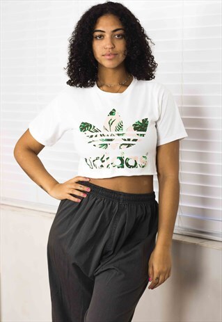 VINTAGE ADIDAS CROP TOP LOGO 90S S 3.9