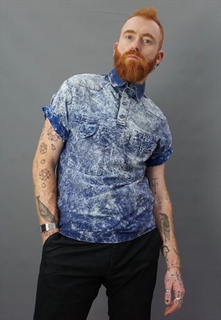 VINTAGE ACID WASH DENIM SHIRT
