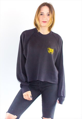 VINTAGE CROPPED AMERICAN COLLEGE SWEATSHIRT
