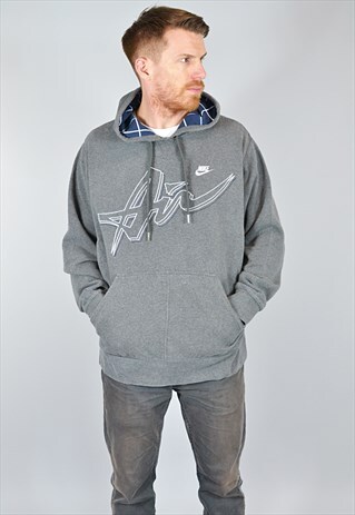 VINTAGE NIKE AIR CHARCOAL GREY PULLOVER HOODIE