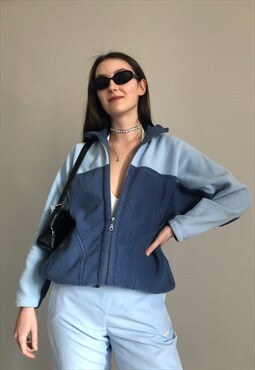 90s vintage full zip blue fleece