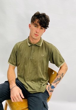 Vintage Size L Fred Perry Polo Shirt in Green