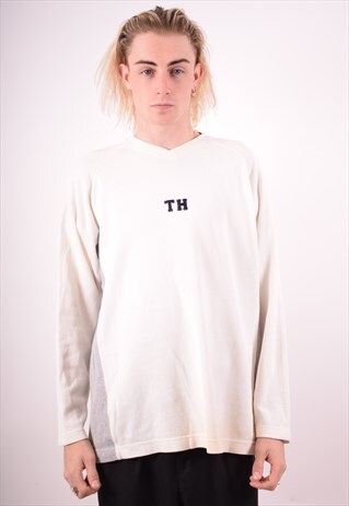 TOMMY HILFIGER MENS VINTAGE SWEATSHIRT JUMPER MEDIUM 90S