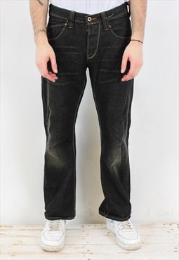 Roscoe Vintage Mens W30 L32 Regular Bootcut Raw Jeans Pants