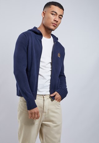VINTAGE RALPH LAUREN KNITTED ZIP-UP HOODIE
