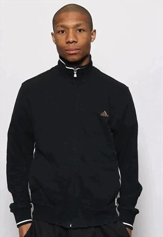 VINTAGE ADIDAS FULL ZIP LOGO SWEATSHIRT BLACK