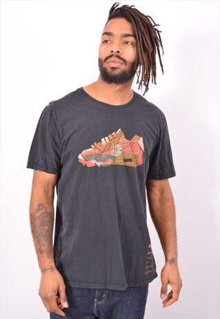 VINTAGE NIKE T-SHIRT TOP SLIM FIT BLACK