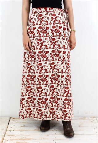 Handmade Vintage Women's One size fits All Wrap Skirt Floral