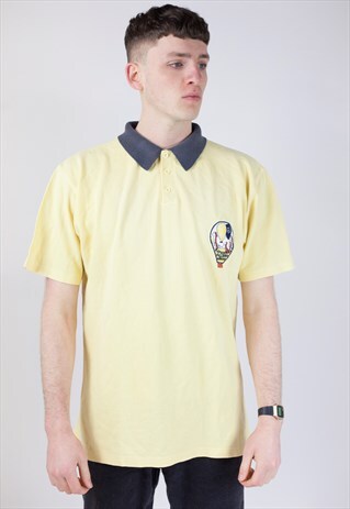 VINTAGE 90'S YELLOW AIR BALLOON POLO SHIRT