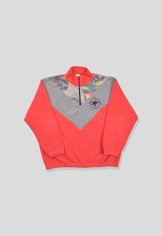 VINTAGE 90S CRAZY PATTERN 1/4 ZIP FLEECE