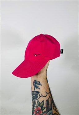 Vintage 90s Nike Pink Embroidered Baseball Hat Cap