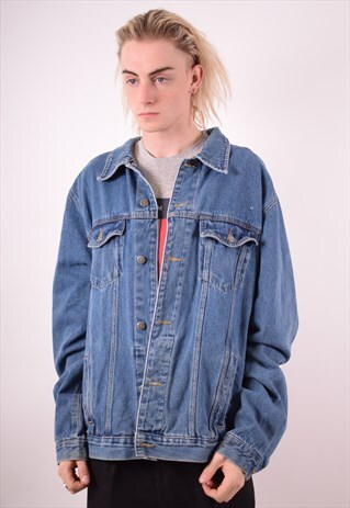 WRANGLER MENS VINTAGE DENIM JACKET LARGE BLUE 90S