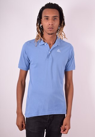 KAPPA MENS VINTAGE POLO SHIRT SMALL BLUE 90S