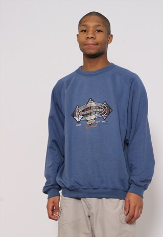 VINTAGE ADIDAS EMBROIDERED CREW NECK SWEATSHIRT