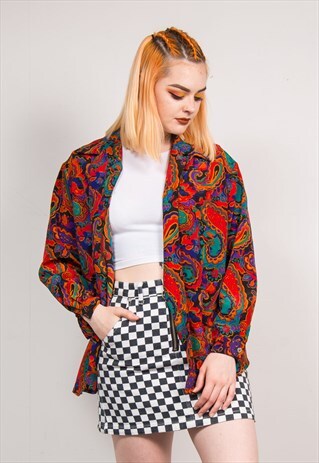 90'S RETRO MULTICOLOUR PAISLEY PATTERN SHIRT
