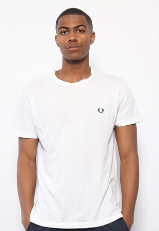 VINTAGE FRED PERRY LOGO T-SHIRT WHITE