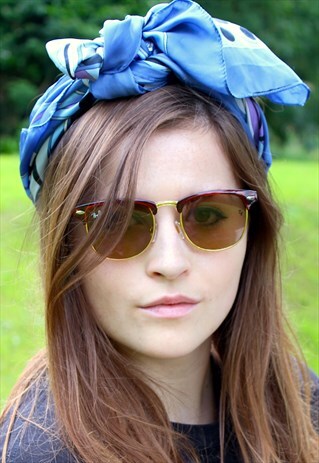 VINTAGE 70S SCARF - ONE SIZE - PATTERNED - HEAD SCARF