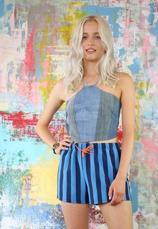 SHORTS IN BLUE ON BLUE STRIPE