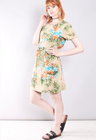 VINTAGE 90S HAWAIIAN TIE BACK MINI DRESS