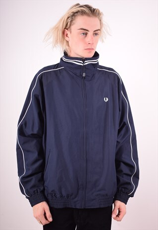 FRED PERRY MENS VINTAGE JACKET XL NAVY BLUE 90S