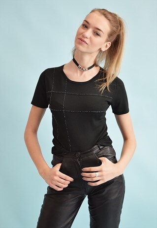 90'S RETRO GRUNGE BEADED MOMS TOP