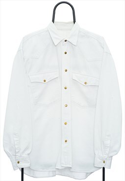 Vintage White Long Sleeved Shirt Womens