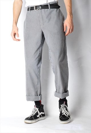 VINTAGE 90S BLACK AND WHITE CHECK PANTS