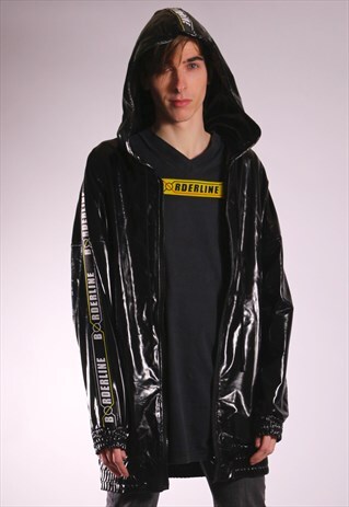 UNISEX OVERSIZED BLACK VINYL JACKET