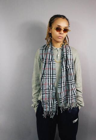 VINTAGE BURBERRY CASHMERE NOVA CHECK SCARF