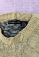 VINTAGE KNITTED JUMPER EMBROIDERED SNOWBOARD PATTERNED KNIT