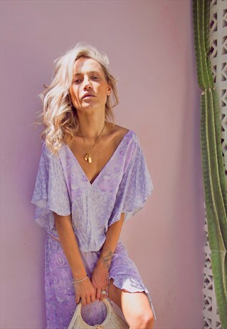 FLORAL MIDI DRESS- BOHEMIAN PRINT