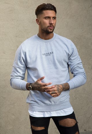 GREY EMBROIDERED SWEATER