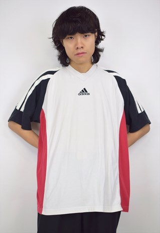 VINTAGE 90S ADIDAS WHITE/RED/NAVY T-SHIRT