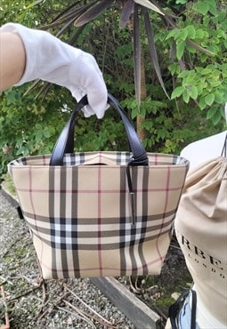 Vintage Burberry classic beige nova check fabric handbag with black le –  eNdApPi ***where you can find your favorite designer  vintages..authentic, affordable, and lovable.