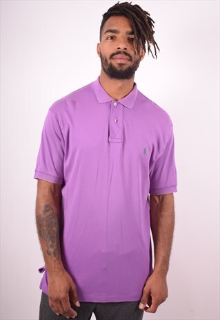 POLO RALPH LAUREN MENS VINTAGE POLO SHIRT MEDIUM PURPLE 90S