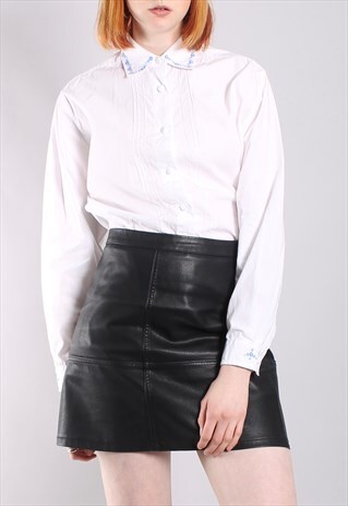 VINTAGE 90S EMBROIDERED COLLAR BLOUSE