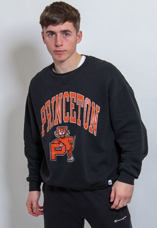 VINTAGE RUSSELL ATHLETIC PRINCETON SWEATSHIRT IN BLACK XL